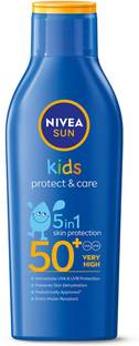 NIVEA Sunscreen - SPF 50+ PA++ Sun Kids Protect & Care Lotion provides SPF50