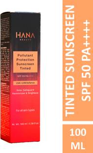 Hana Beauty Sunscreen - SPF 50 PA++++ Pollutant Protection Sunscreen Tinted SPF 50 PA++++