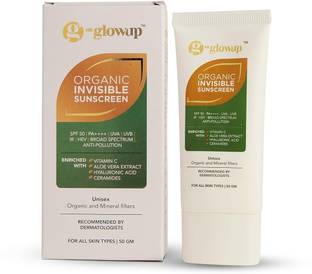 g hk glowup Sunscreen - SPF 50 PA++++ Invisible Vitamin C Sunscreen For Women & Men | Lightweight Sun Protection