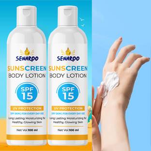 SENAROO Sunscreen - SPF 50 PA+ Protective Sunscreen Lotion - SPF 15 PA+ - pack of 2