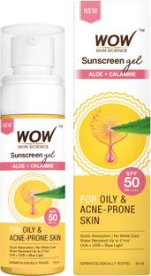 WOW SKIN SCIENCE Sunscreen - SPF 50 PA++++ Sunscreen Gel For Oily & Acne-Prone Skin | Blocks UV Rays |Quick Absorbing