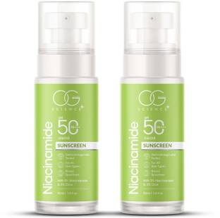 OG BEAUTY Sunscreen - SPF 50 PA+++ Sunscreen - SPF 50 PA+++ with Niacinamide & Cica | Pack of 2 (100 ml)