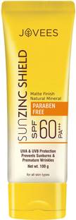 JOVEES Sunscreen - SPF 60 PA+++ SPF60 Matte finish Paraben Free Sunzinc shield
