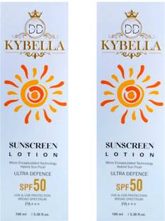 DOOMSDAY Sunscreen - SPF 50 PA++ KYBELLA SUNSCREEN LOTION FOR HIGH PROTECTION FOR UVA/UVB RAYS PACK OF- 100ml x 2