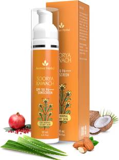 Avimee Herbal Sunscreen - SPF 50 PA++++ Soorya Kawach Sunscreen | Non-Greasy, Lightweight |