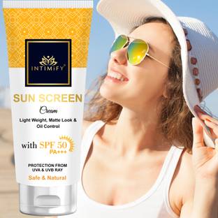 INTIMIFY Sunscreen - SPF 50 PA+++ Lightweight For Oily, Dry, Acne-prone Skin