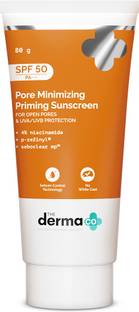 The Derma Co Sunscreen - SPF 50 PA+++ Pore Minimizing Priming Sunscreen UVA/UVB Protection For Open Pores with