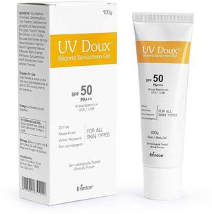 Brinton Sunscreen - SPF 50 PA+++ UvDoux Face & Body Sunscreen gel with SPF 50 PA+++ , 50 gm x Pack of 3