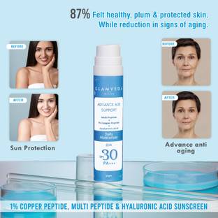 GLAMVEDA Sunscreen - SPF 30 PA+++ 1% Copper peptide Advance Age Support Sunscreen