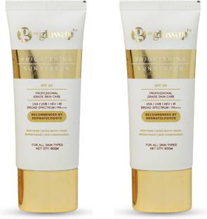 HK Sunscreen - SPF 50 PA++++ Brightening Sunscreen SPF 50 Unisex For All Skin Types (Pack of 2, 60 gm Each)