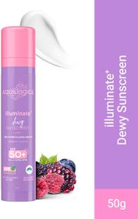 Aqualogica Sunscreen - SPF 50+ PA++++ Illuminate+ Dewy with Wild Berries & Alpha Arbutin | Fragrance-Free