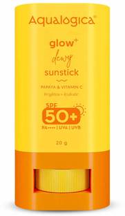 Aqualogica Sunscreen - SPF 50 PA++++ Glow+ Dewy Sunstick with Papaya & Vitamin C