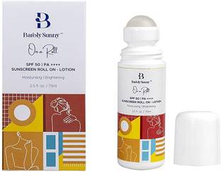 Barely Sunny Sunscreen - SPF 50 PA++++ On the Roll | Sunscreen Roll On, SPF 50, 75ml