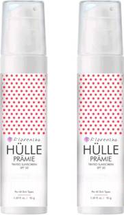 FLORENTHA Sunscreen - SPF 50 PA++ HULLE PRAMIE TINTED SUNSCREEN FOR UVA/UVB PROTECTION PACK OF-50g x 2