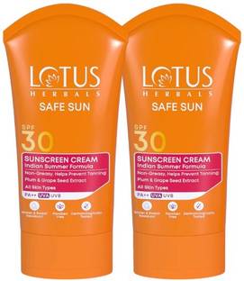 LOTUS HERBALS Sunscreen - SPF 30 PA++ Safe Sun Sunscreen Cream SPF 30 PA++(Pack of 2)