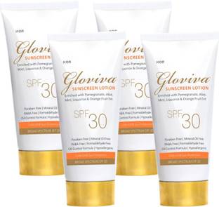 Gloviva Sunscreen - SPF 30 PA++ Sunscreen Lotion (SPF 30) 50 ml | With Aloe Vera | UVA & UVB Protection
