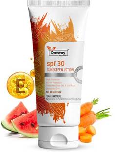 Oneway Happiness Sunscreen - SPF 30 PA+++ Herbal Sunscreen Lotion SPF 30 | Broad Spectrum UVA & UVB Protection