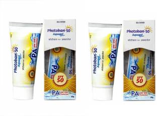 Photoban Sunscreen - SPF 50 PA+++ 50 Aqugel (Pack of 2)
