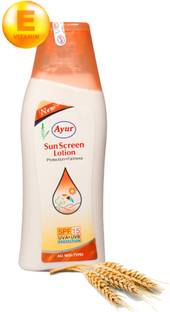 AYUR HERBALS Sunscreen - SPF 50 Sun Screen Lotion SPF -15 with almonds oil & wheatgerm Oil I