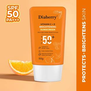 Diaberry Sunscreen - SPF 50 PA+++ Vitamin C+E Super Bright,WaterLight, For Even Toned & Glowing