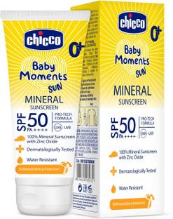 Chicco Sunscreen - SPF 50 PA++++ Baby Moments Sun Mineral Sunscreen SPF50 75g