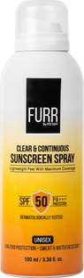 FURR Sunscreen - SPF 50 PA+++ Clear & Continuous Sunscreen Body Spray