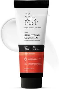 deconstruct Sunscreen - SPF SPF 50+ PA++++ Fluid Brightening Sunscreen for Dry Skin | Hydrating & 8-Hour Long-Lasting
