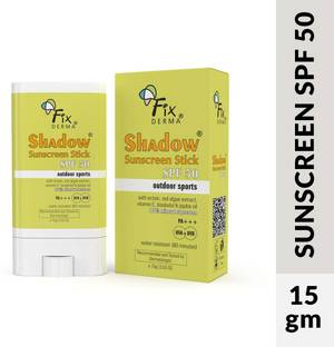 Fixderma Sunscreen - SPF 50 PA+++ Shadow Sunscreen Stick SPF 50 with Vitamin E, Sunscreen Stick for Sports (White)