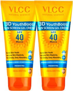 VLCC Sunscreen - SPF 50 PA+++ 3D Youth Boost Sun Screen Gel Cream (Pack of 2)