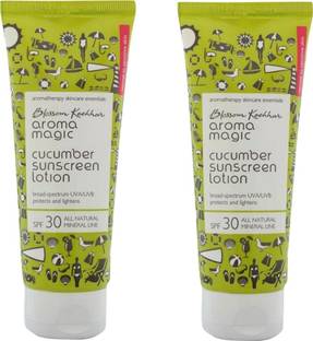 Aroma Magic Sunscreen - SPF 30 PA++ Cucumber Lotion | Lightens & Protects skin from UVA/UVB | Pack of 2