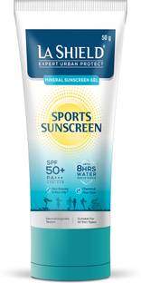 La Shield Sunscreen - SPF 50 PA+++ Mineral Sports Sunscreen Gel SPF 50 +| 100% Mineral | 8 Hr Water Resistant |