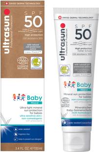 Ultrasun Sunscreen - SPF 50 PA++++ Baby Mineral Sunscreen Lotion SPF 50