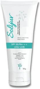 Solijuv Sunscreen - SPF 50 PA+ sunscreen Gel, SPF 50 Silicon Sunscreen Gel, Haybrid Sun Protectors, 50g