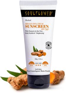 Soulflower Sunscreen - SPF 50+ PA+++ Broad Spectrum | Tan, Dark Circles, Dark Spots |