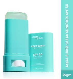 Earth Rhythm Sunscreen - SPF 60 PA+++ Aqua Surge Sunscreen Stick with Hyaluronic Acid & Ceramides for Dry, Normal Skin