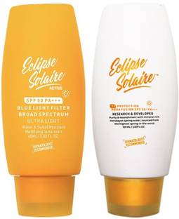 ECLIPSE SOLAIRE Sunscreen - SPF 50 PA+++ Active & Aqua Fusion Combo 60ml x 2