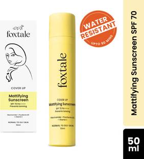 Foxtale Sunscreen - SPF 70 PA++++ Gel-Cream Sunscreen for Oily Skin with Niacinamide|Prevents Tan|Pore-minimising