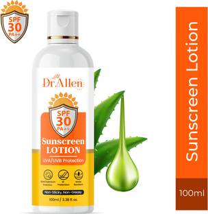 Dr.Allen Proffessional Sunscreen - SPF 30+ PA++ SPF 30 PA++ Sunscreen Lotion - Broad Spectrum UVA & UVB Protection-No White Cast
