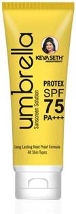KEYA SETH AROMATHERAPY Sunscreen - SPF 75 PA+++ Umbrella Sunscreen Solution SPF 75 with PA+++ Long Lasting UV & Heat Protection Formula Oil Control Enriched Micronized Zinc Oxide
