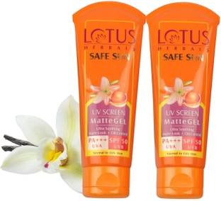 LOTUS HERBALS Sunscreen - SPF 50 PA+++ (Combo 2)50g Safe Sun UV Screen MatteGEL Sunscreen SPF 50 PA+++