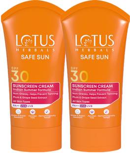 LOTUS HERBALS Sunscreen - SPF 40 PA++ Sun Sunscreen Cream SPF 30 PA++(PACK OF 2)