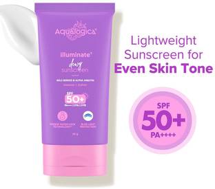 Aqualogica Sunscreen - SPF 50 PA++++ Illuminate+ Dewy Sunscreen with Wild Berries & Alpha Arbutin | Fragrance-Free
