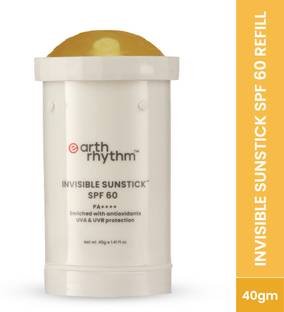Earth Rhythm Sunscreen - SPF 60 PA++++ Sunstick SPF 60 Invisible Sunscreen, PA++++, Non Sticky, Water Resistant - 40gm