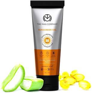 THE MAN COMPANY Sunscreen - SPF 50 PA+++ Gel for men | UVA & UVB Protection | No Clog Pores | No White Cast | Non-Sticky