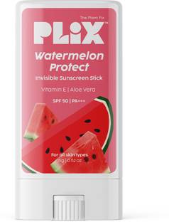 The Plant Fix Plix Sunscreen - SPF 50 PA+++ Watermelon Invisible Sunscreen Stick With SPF 50 PA +++