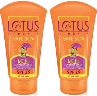 LOTUS HERBALS Sunscreen - SPF 50 SS Kids sunscreen cream SPF 25_ 100g(Pack of 2)