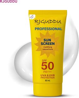 RJ GUDDU Sunscreen - SPF 50 PA+++ Natural Sunscreen Cream with SPF 30