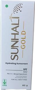 SUNHALT Sunscreen - SPF 50 PA+++ GOLD Hydrating Sunscreen - 60 gm