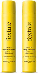 Foxtale Sunscreen - SPF 50 PA++++ Dewy Sunscreen with Naicinamide for Non Greasy Lightweight Dewy Look
