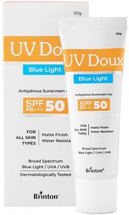 Brinton Sunscreen - SPF 50 PA+++ UV Doux Blue Gel UVA/UVB With Broad Spectrum, Water Resistant Best SPF